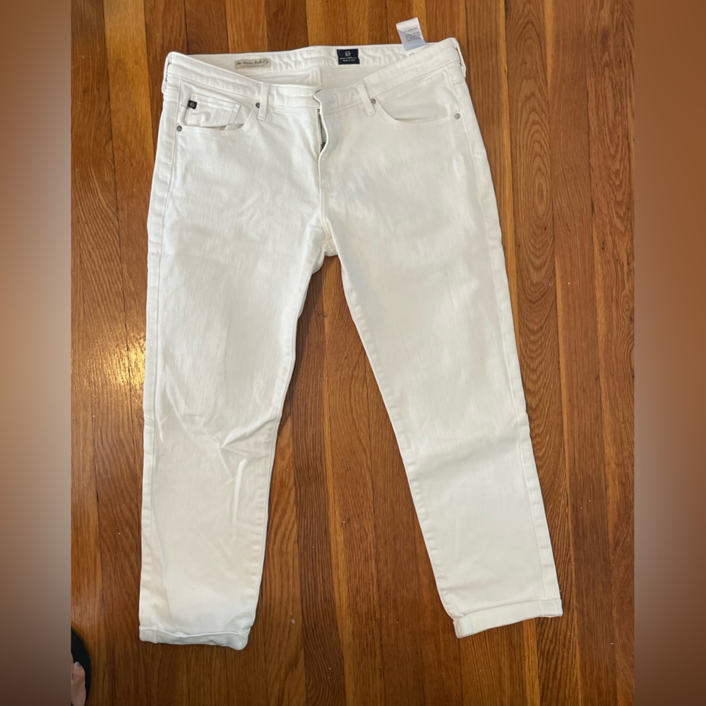 AG jeans size 32r. The Stevie Roll Up Jean. White